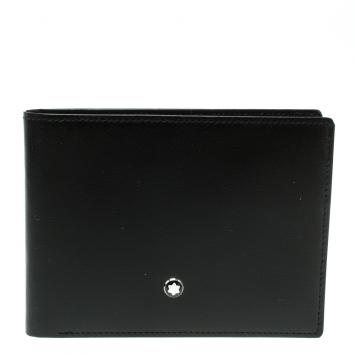 Pre Owned Montblanc Black Leather Miesterstuck Bifold Wallet
