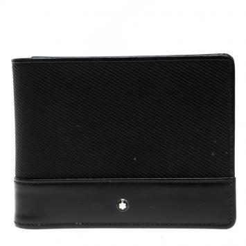 Pre Owned Montblanc Black Nylon Nightflight 4cc Money Clip Wallet