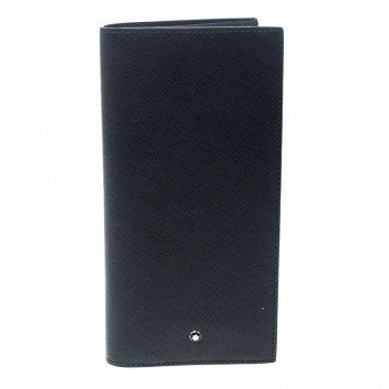 مملوكة مسبقًا Montblanc Grey Leather Sartorial 6CC Long Wallet