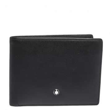 مملوكة مسبقًا Montblanc Black Leather Meisterstuck Bifold Wallet
