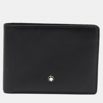 Pre Owned Montblanc Black Leather Meisterstück Bifold Wallet