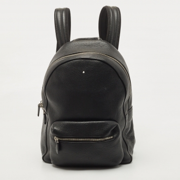 Pre Owned Montblanc Black Leather Meisterstuck Backpack