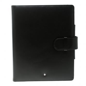 Pre Owned Montblanc Black Leather Meistertuck Medium Organizer