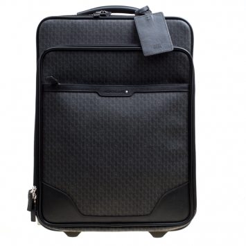 Pre Owned Montblanc Black Signature Coated Canvas Nightflight On board Luggage