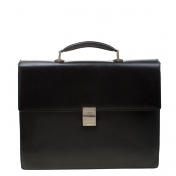 Pre Owned MontBlanc Black Leather Meisterstuck Single Gusset Briefcase