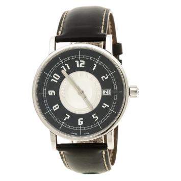 Pre Owned Montblanc Black Stainless Steel Pix 7045 Men's Wristwatch 38 mm