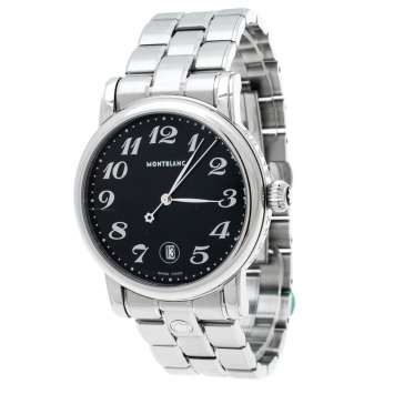 Pre Owned Montblanc Black Stainless Steel Star 7072 Men's Wristwatch 40 mm