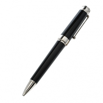 Pre Owned Montegrappa Parola Black Resin Silver Tone Ballpoint Pen