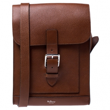 Pre Owned Mulberry Tan Leather Messenger Bag