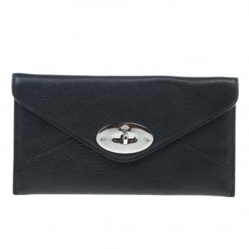 Pre Owned Mulberry Black Leather Envelope Wallet