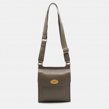 Pre Owned Mulberry Beige Leather Antony Messenger Bag