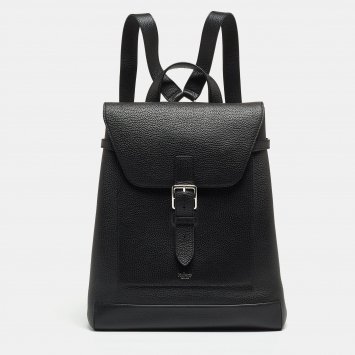 Pre Owned Mulberry Black Grain Leather Small Chiltern Backpack