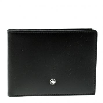 Pre Owned Montblanc Black Leather Miesterstuck Bifold Wallet