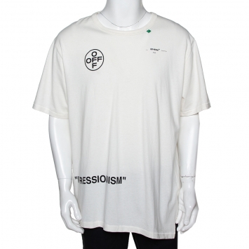 Pre Owned Off-White Off White Impressionism Print Cotton Crew Neck T-Shirt XXL