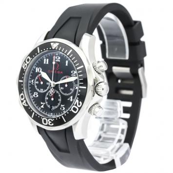 Pre Owned Omega Black Stainless Steel Official Timekeeper Men's Wristwatch 41MM