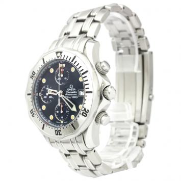Pre Owned Omega Blue Stainless Steel Seamaster Professional Men's Wristwatch 42MM