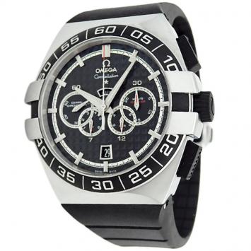 Pre Owned Omega Black Stainless Steel Constellation Double Eagle Men's Wristwatch 44MM