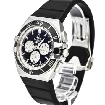 Pre Owned Omega Black Stainless Steel Constellation Double Eagle Co-Axial Chronograph Men's Wristwatch 41MM