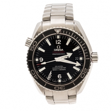 Pre Owned Omega Black Stainless Steel Seamaster Planet Ocean 600M James Bond 007 "SKYFALL" Limited Edition Men's Wristwatch 42 mm