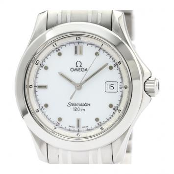 Pre Owned Omega White Stainless Steel Seamaster 120M 2511.20 Men's Wristwatch 36MM