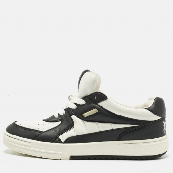 Palm Angels Black/White Leather Palm University Sneakers Size 40