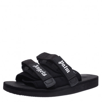 Pre Owned Palm Angels x Suicoke Black Fabric And Nylon Slide Sandals Size 42