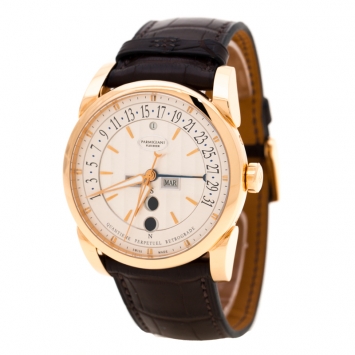 Pre Owned Parmigiani Fleurier Silver 18K Rose Gold Tonda Centum Men's Wristwatch 42 mm