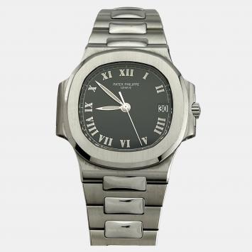Pre Owned Patek Philippe Nautilus 3800/A1 Automatic Black Stainless Steel Men's Wristwatch 37mm