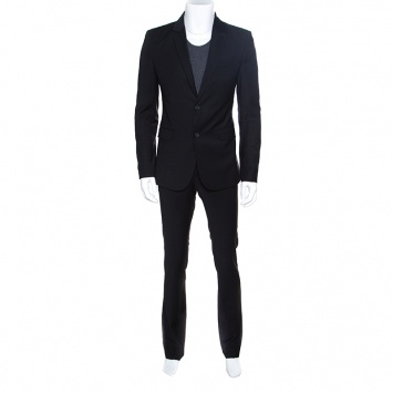 Pre Owned Philipp Plein Homme Black Stretch Wool Tailored Suit S