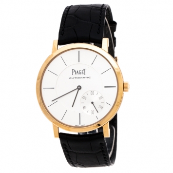 Pre Owned Piaget Silver 18K Rose Gold Altiplano Men's Wristwatch 43MM