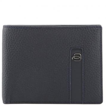 Pre Owned Piquadro Navy Blue Leather Bifold Wallet