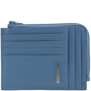 Pre Owned Piquadro Blue Leather Credit Card Holder