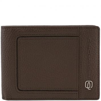 Pre Owned Piquadro Brown Pebbled Leather Bifold Wallet