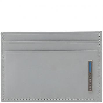 Pre Owned Piquadro Light Grey Leather Card Holder