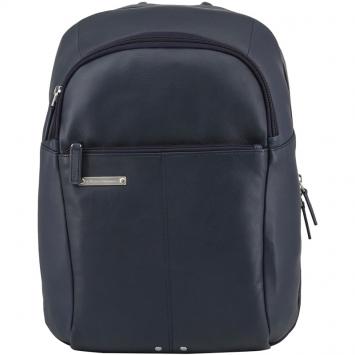 Pre Owned Piquadro Navy Blue Leather Backpack