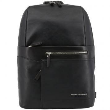 Pre Owned Piquadro Black Leather Backpack