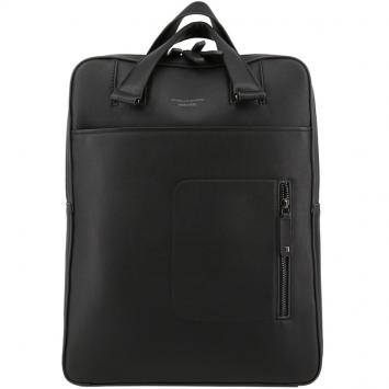 Pre Owned Piquadro Black Leather Backpack
