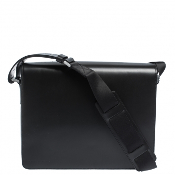 Pre Owned Porsche Design Black Leather Cervo 2.0 Laptop Messenger Bag