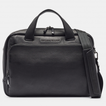 Pre Owned Porsche Design Black Leather Roadster Briefcase
