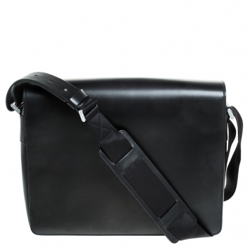 Pre Owned Porche Design Black Leather Messenger Bag
