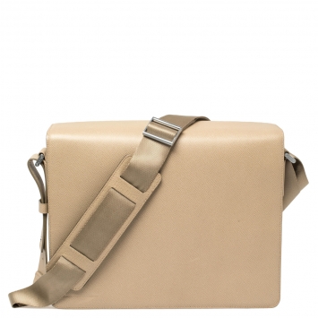 Pre Owned Porsche Design Dune Leather Flap Messenger Bag