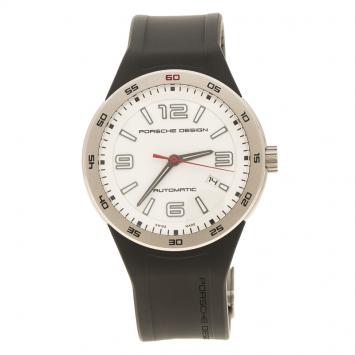Pre Owned Porsche Design White Stainless Steel Flat Six P'6300 Men's Wristwatch 44 mm