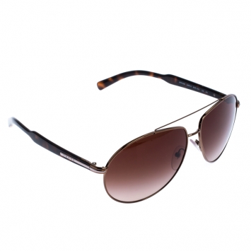 Pre Owned Prada Dark Brown Tortoise Gradient SPR50N Aviator Sunglasses