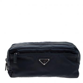 Pre Owned Prada Navy Blue Nylon Pouch