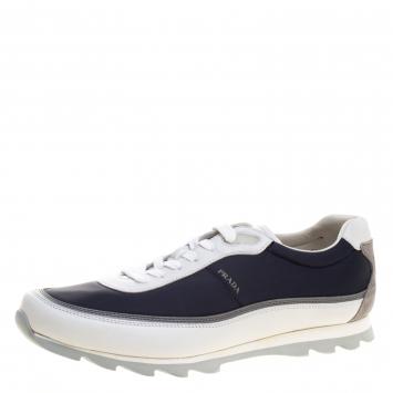 Pre Owned Prada Sport Tricolor Fabric and Leather Low Top Sneakers Size 41.5