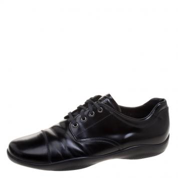 Pre Owned Prada Sport Black Leather Lace Up Derby Size 42.5