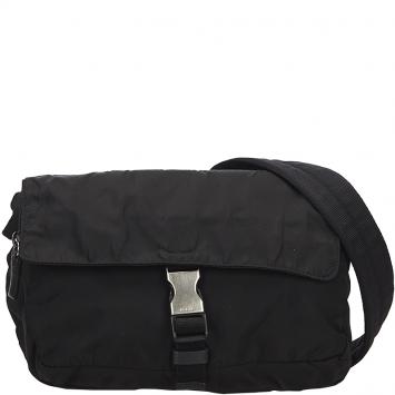 Pre Owned Prada Black Nylon Messenger Bag