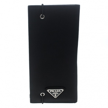 Pre Owned Prada Black Nylon Continental Wallet