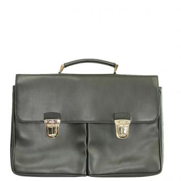 Pre Owned Prada Black Leather Laptop Bag 