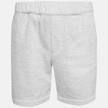 Pre Owned Prada White Cotton Terry Shorts M